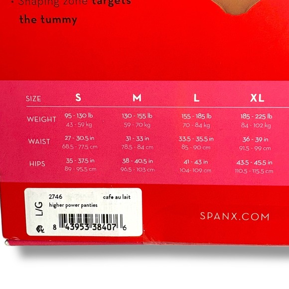 Spanx Higher Power Shapewear Panty Sz L Cafe' Au Lait New‎ - Picture 6 of 10
